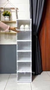 HomeFurnish Lemari Sepatu Lipat Lemari Sepatu Kotak Sepatu Lipat Rak Lipat Kotak Sepatu Transparan Plastik