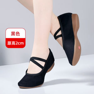 Red Dance Shoes for Women 2025 New Soft Bottom Square Dance Special Cotton Lined Low Top Flat Heel Sports Yoga Fitness Shoes