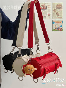 INS Japanese Style Niche Design Red Trendy Brand Cylinder Small Bag Female K-style Trendy Casual Shoulder Messenger Bag