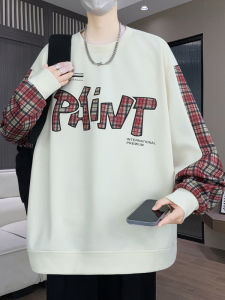 Áo Nỉ Nam Thường Ngày Mùa Thu Màu Tương Phản Trẻ Trung Phong Cách Trẻ Trung Áo Nỉ Cotton Dáng Rộng Không Cần Ủi