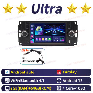 1Din 6.2" Screen Carplay Radio Stereo Head Unit Android Car Multimedia for Dodge Dakota Durango 1987-2000 GPS Navigation