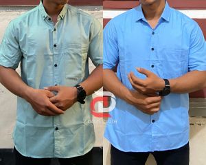 Paket Hemat 2pcs 50ribu Kemeja Polos Pria Lengan Pendek Premium Distro