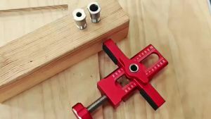 Cabinet Hinge Jig Kit w/ Concealed Drill Guide & Clamp 35mm Cup Hole Bit Set for Frameless Woodworking Tool w/ Case