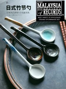 Japanese Style Ceramic Soup Spoon/ Rice / Fruit/ Coffee Scoop/ Dinnerware / Long Handle/ Household