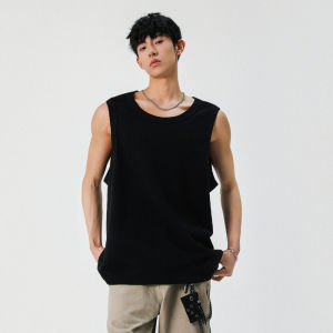 WUKONGYOUHUO | Aesthetic Textured Mens Summer Vest Simple Color