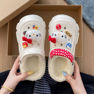 Giày Đế Bằng Lót Lông Cừu Dễ Thương Cho Trẻ Em Giày Đế Bằng Ngoài Trời Mùa Đông Cho Bé Gái Giày Đế Bằng Cotton Chống Trượt Ấm Áp