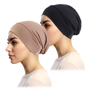 2 ชิ้น/ล็อต Solid มุสลิมหมวก Hijab หมวกอิสลาม headscarf Bonnet อินเดียหมวกหญิง Headwrap Turbante Mujer ผู้หญิง Hijabs