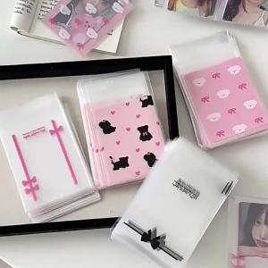 Bộ 50 Kawaii Rõ Ràng OPP Niêm Phong Túi 8X10Cm Thẩm Mỹ Bao Bì Túi Cho Kpop Phù Hiệu Kẹo Đồ Trang Sức Quà Tặng Gói Quà