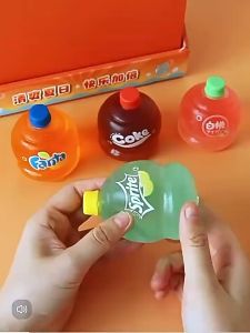 Splat Toy Mainan Anak Squishy Stress Ball Air Bentuk Sprite Fanta Coke Minuman Botol Lucu
