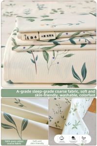 YALU | 100% Cotton Thickened Bed Sheet Set for Summer Dormitory