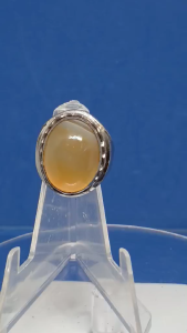 Batu SemulajadiBatu Akik Hidup-Cincin Batu Hidup Yaman (2*1.5cmBatu Saiz) yg ikat dgn Cincin Sarung OriStainless Steel-Jamin Tak Karat