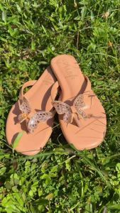 ✨TTFS✨ Crystal Butterfly Elegant Women Sandals Comfy Slip-On Kasut Perempuan Stylish Rhinestone Flip-Flops VTM030
