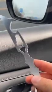 Nurm Multi-Function Car Wrench Stainless Steel Tire Stone Remover/Bottle Opener/Emergency Window Breaker