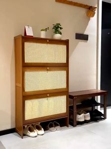 RRH Flip Shoe Cabinet No odor Shoe Cbabinet Organizer 50/70CM Living Room Shoe Rack Bamboo Floor Large Capacity