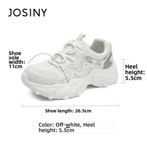 Josiny | Thick Sole White Casual Shoes