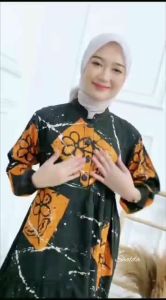GAMIS TWILL RAYON CANDI MEKAR GAMIS BATIK CAP PEKALONGAN