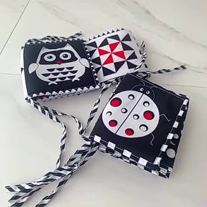 Baby Cloth Book Toy Black White Activity Sensory Books Babies Kids Early Development Montessori Toys 0 12 Months Toddler Gifts