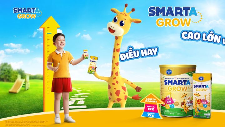 Sữa Bột Smarta Grow lon 800g Hỗ Trợ Phát Triền Chiều cao Với D3 và K2