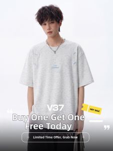 V37 | American Style Letter Embroidery Loose T-Shirt For Boys