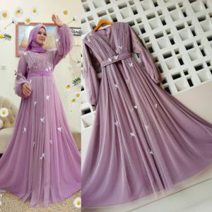 GAMIS TANIA KUPU SIZE M L XL XXL WARNA UNGU LAVENDER / GAMIS WANITA TERBARU / BRIDESMAID / GAUN WISUDA / GAMIS WISUDA