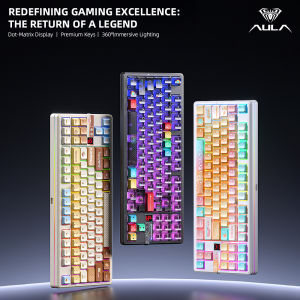 AULA | AULA F87 Pro V2 E-Sports Mechanical Keyboard 2.4g/Usb/Bluetooth Hot-Swap RGB Long Battery Life Custom Gasket 5 Layer PC Gaming