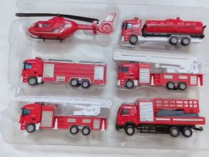 ( xe kim loại) Bộ sưu tập 6 xe ô tô máy bay cứu hỏa kim loại