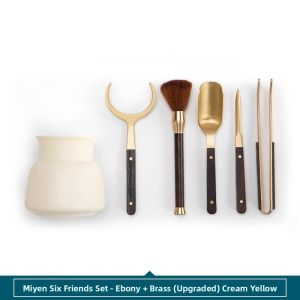 SANXUN | Luxury Six Gentlemen Tea Set with Black Rosewood Tea Tongs Tea Knife Tea Needle