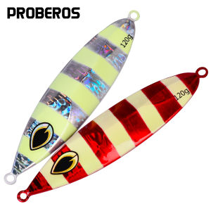 Bộ Mồi Câu Jig Chậm PROBEROS 5 Chiếc 80g 100g 120g Mồi Kim Loại Dạng Thìa Câu Jigging Nước Mặn Dụng Cụ Câu Giả Cho Hồ Sông Hồ Chứa Ao Suối