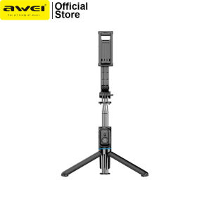 Awei X49 Bluetooth Foldable Selfie Stick Tripod with Detachable Remote Control Phone Holder Stand Durable