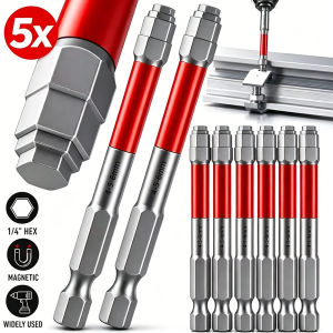 5x Electric Screwdriver Bit 6.5cm Hexagonal Multifunctional S2 Alloy Steel for Impact Wrench Drill Hardware Fastener