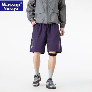 Quần Short Công Sở Nam WASSUP NURAYA Màu Tím Five-ten Quần Dài Vừa Vặn Thoải Mái Mùa Hè Thường Ngày Quần Short Công Sở