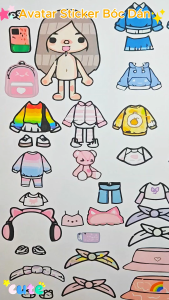 (69B)Bộ Avatar Sticker đồ chơi bóc dán kit diy sticker cho bé học tập qua chơi