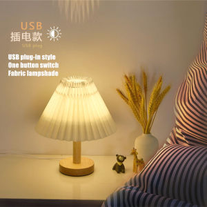 Lampu meja dengan bentuk Umbrella dengan dasar kayu yang solid Penutup dekorasi lampu Lantai berdiri penutup lampu kain lipat Gimble dapat disesuaikan motif padat Kap Lampu Lipit