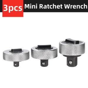 3 Pcs Palm Ratchet Socket Wrench Whole Steel 1/4“ 3/8” 1/2” Drive Mini Ratchet Socket Finger Reversible Ratchet Handle