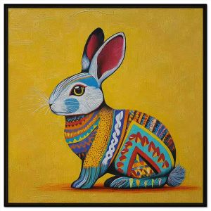 Tranh con thỏ phong cách trang trí cách điệu hiện đại.Tranh treo tườngdán tường nội thất.CGI-1357