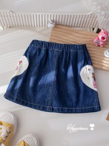 Cartoon Heart Pattern Stylish Childrens Skirt