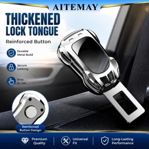 Aitemay 2Pcs Universal Car Seat Belt Clip Extender - Safety Buckle Lock Plug Thick Insert for Easy Installation Enhanced Comfort & Safety Belt Extension for Tesla Porsche Models
