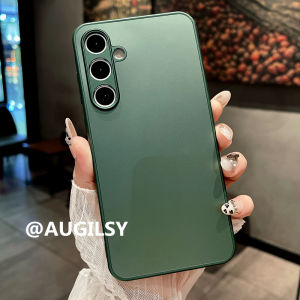Moss Green Frosted Protective Phone Case for S24+ Anti-Slip Fingerprint Resistant Pure Color S25Ultra Couple Style S22+ Precision Holes Anti-Fall Shell Deep Green