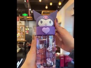 BOTOL MINUM TERBARU KEPALA KARET SANRIO KUROMI CINMONROL MELODY 500ML/2361