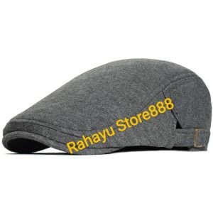 Topi Baret import bahan katun gaya retro cocok untuk pria wanita