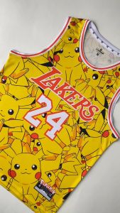 Jersey Kobe Bryant LA Lakers 24 PIKACHU - Swingman Bola Basket NBA Baju Kaos T-Shirt Tshirt Atasan Costum Kostum