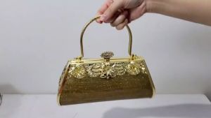 Tas Wanita Pesta Import Diamond Clutch Glitter Glossy Motif Bunga 2890 Cantik Mewah