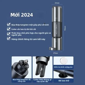 Búa An Toàn Ô Tô 2 Trong 1 LEIBOO Dụng Cụ Phá Kính Khẩn Cấp Với Lưỡi Cắt Dây An Toàn Bằng Thép Vonfram Có Độ Cứng Cao - Dụng Cụ Cứu Hộ Ô Tô