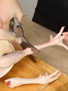 Stainless Steel CURVE BLADE CHICKEN BONE SCISSORS Gunting Tulang Ayam Poultry Shears Fish Scissor Gunting Dapur