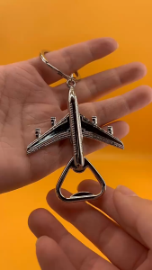 1Pcs Travel Air Plane Beer Bottle Opener Key Chain 3D Metal Keyc As Gift for Bar Party