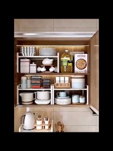 Adjustable Undershelf Organizer Kitchen Rack Organizer Black Carbon Steel White Desktop Organizer