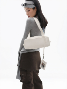 JANDRESS | Cool White Small Boston Bag Single Shoulder Bag