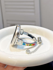 Dây Đeo Đồng Hồ Kim Loại Mỏng KT Cat Color Diamond Dành Cho Apple Watch S11 iWatch Dây Đeo Tay Thông Minh Phụ Kiện Thời Trang