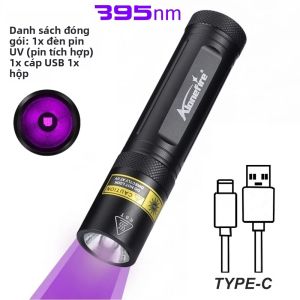 Alonefire | Đèn Pin LED UV 10W 365/395nm Đèn Đen Công Suất Cao Để Phát Hiện Vết Bẩn Của Thú Cưng Tinea Phát Hiện Dấu Vết Vô Hình Đá Quý Trang Sức Đèn Bọ Cạp Chống Thấm Nước Có Thể Sạc Lại