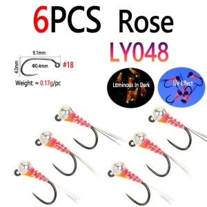 6pcs #14 #18 Barbless Fast Sinking Jig Nymph Fly Epoxy Pheasant Tail Wet Euro Fly Perdigon Nymph Trout Bass Fishing Lures